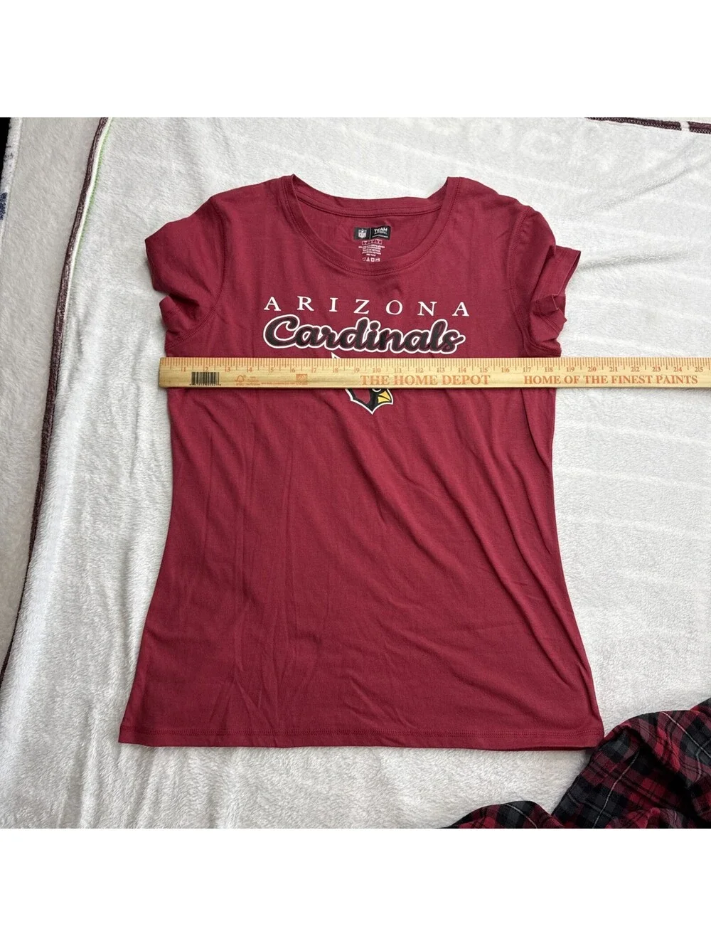 Arizona Cardinals NFL Women’s Short Sleeve Tee Flannel Pajama Set Size L (2446)